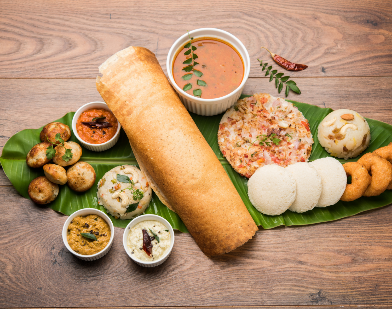 Dosa, sambar and other south indian cuisine