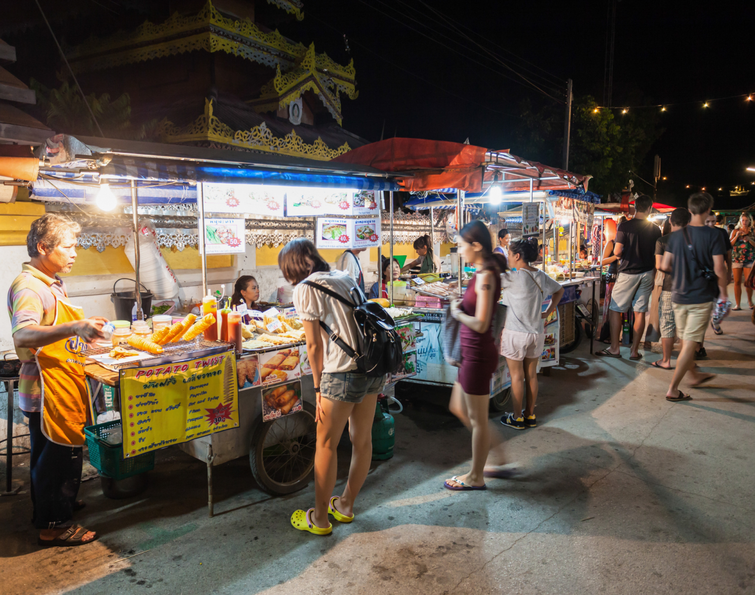 Street food in Bangkok at night